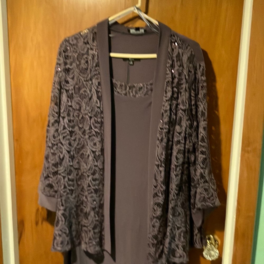 Elegant two piece cocktail length dress.